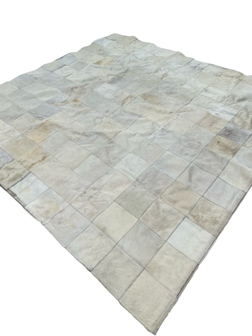 Modern Neutral Patchwork Cowhide Rug - 2