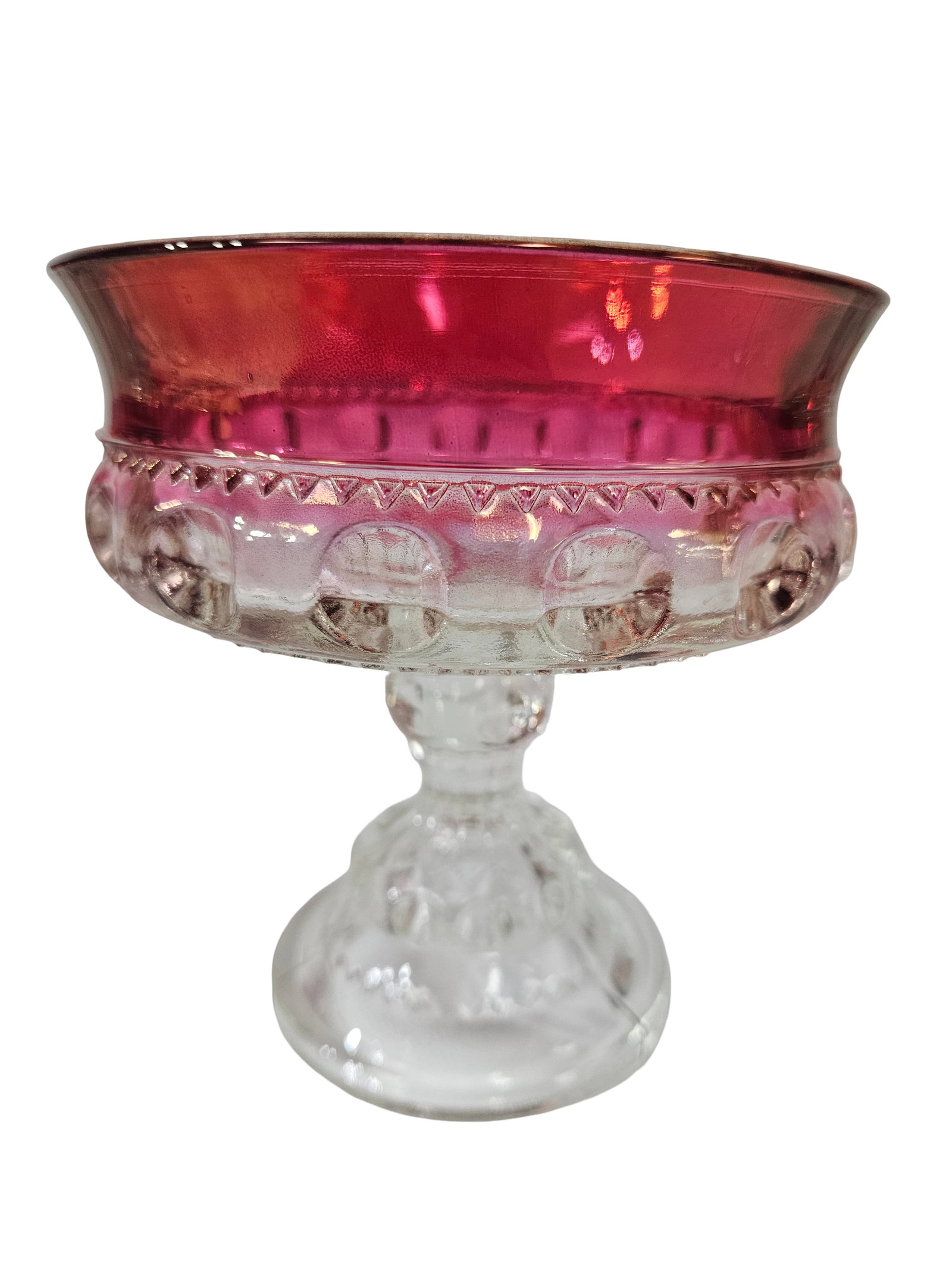 Ruby Stained Pressed Glass Stemware Set - 3