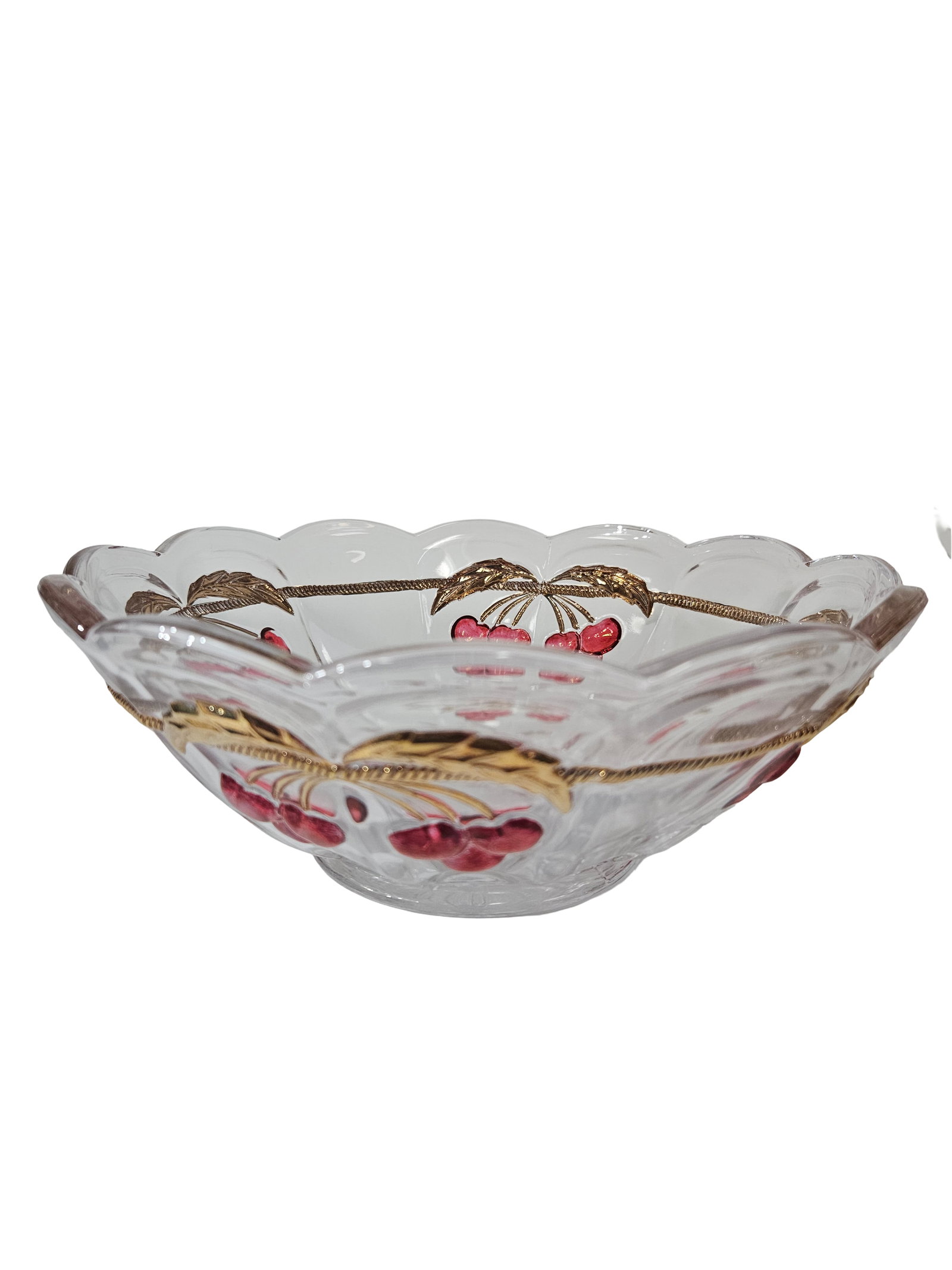 Vintage Cherry Pattern Glass Tableware - 3