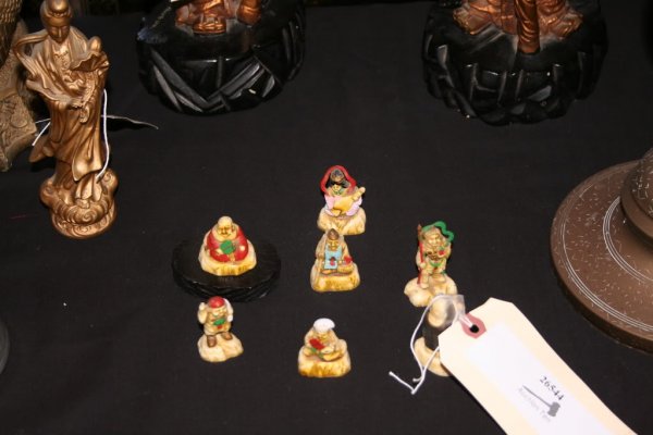 Vintage Miniature Japanese Dolls, Noritake Style: Noritake Style Vintage Miniature Japanese Dolls , Seven Numbered 1 to 7 on bottom