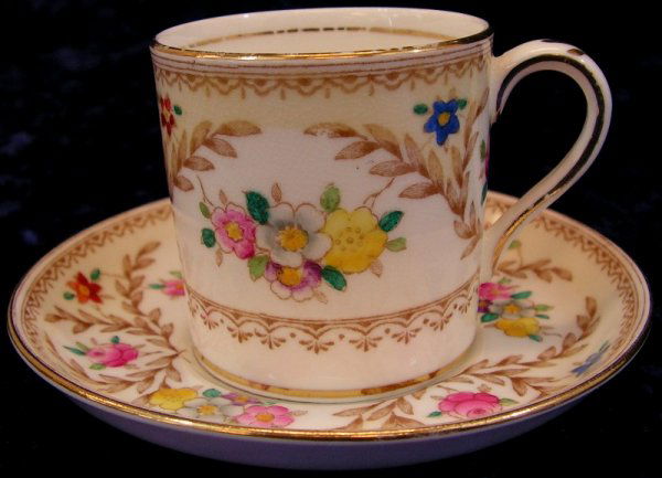 Porcelain Tea Cup Set Crown Staffordshire England: Porcelain Tea Cup and Saucer. Crown Staffordshire. England.