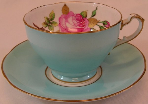 Porcelain Bone China Tea Cup Staffordshire England: Cup and Saucer. Bone China, Staffordshire England. "Adderley" Signed by Austin.