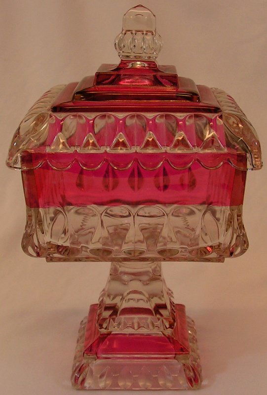 315 Ruby Red Crystal Glass Candy Dish
