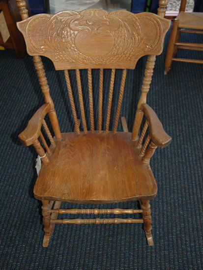 246: Antique Wooden Rocking Chair c. 1920