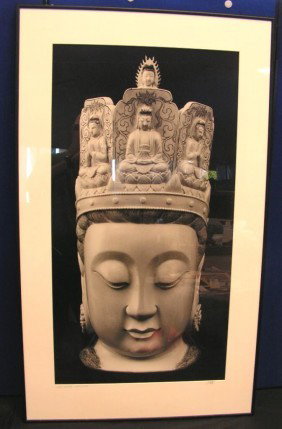 Large Photograph of Buddha Statue: Photograph by Jeff Elliot. 43" x 25 1/2".