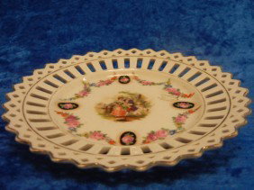 Vintage Reticulated Bavarian Porcelain Plat: Vintage German Porcelain Plate