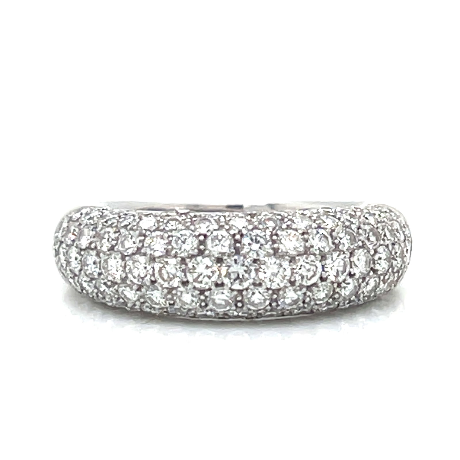 CHAUMET 18k Diamond Half Eternity Ring: CHAUMET 18k White Gold Weight 8.47gr Measurements 0.3”x1” Diamond Approx 2.7ct Vs1 G Half Eternity Ring