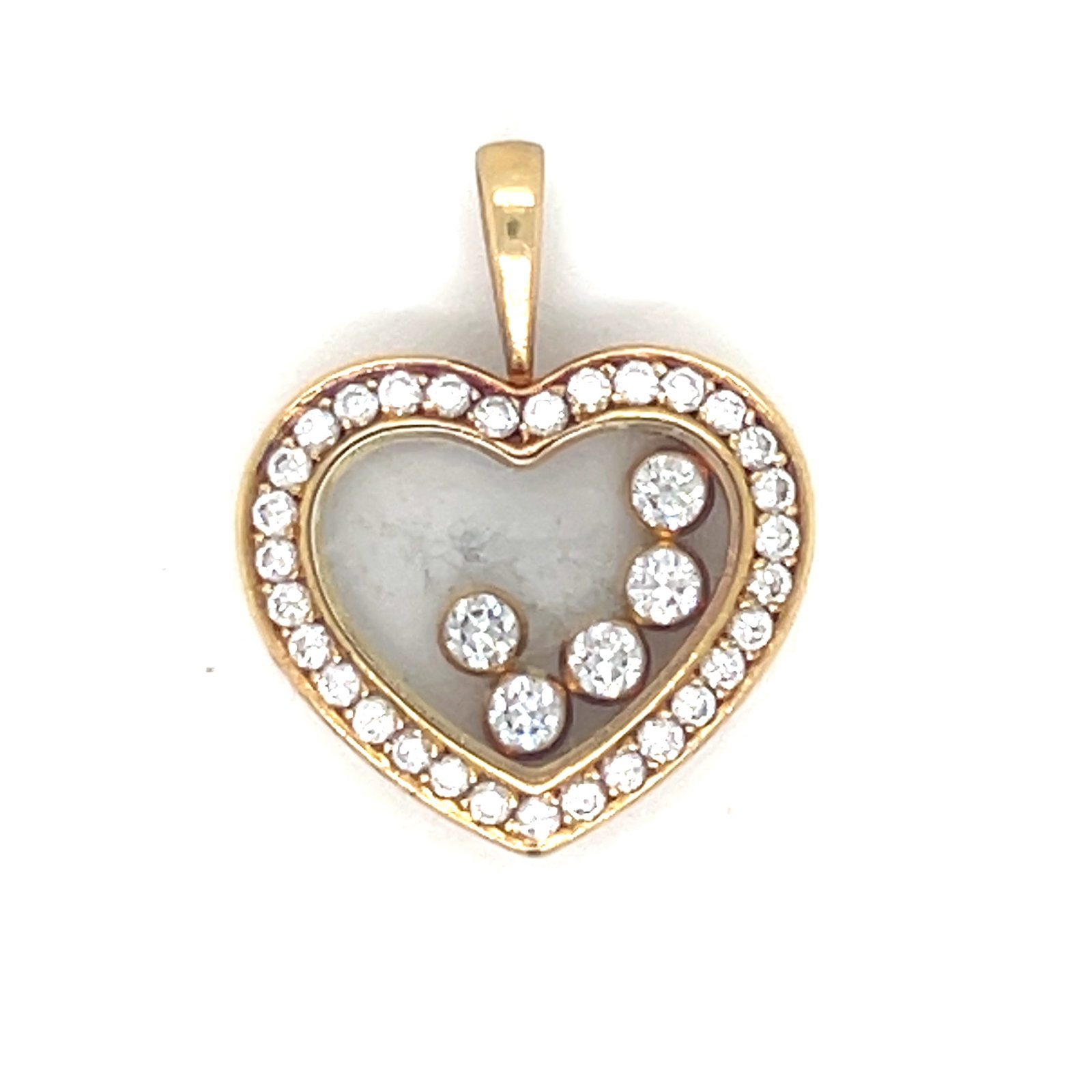 Chaumet 18k Diamond Heart Pendant: Chaumet 18k Yellow Gold Weight 5.54gr Diamond Approx 1ct Vs1 G Measurements 0.8”x0.65” Heart Pendant