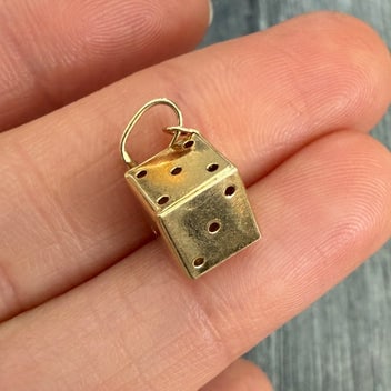 Small 14K Gold Dice Charm (1 of 1)