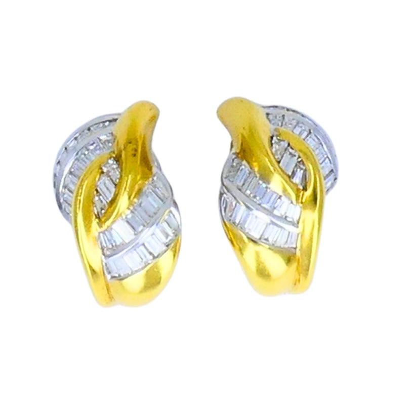 Vintage Luca Carati Diamond Earrings: 18K Gold Italian Estate
