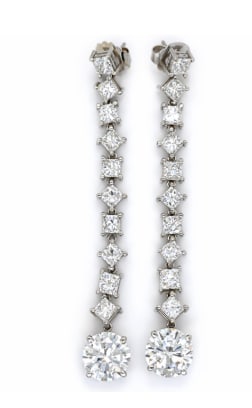 Platinum 20.84 Ct. Diamond Earrings: Exquisite high-jewelry earrings boasting over 20 carats of diamonds set in premium platinum for maximum brilliance.