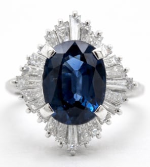 Platinum 2.39 Ct. Sapphire & Diamond Ring (1 of 1)