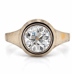 Art Deco 18K & 14K Yellow Gold Diamond Ring: 18K & 14K Yellow Gold; Art Deco Diamond design.