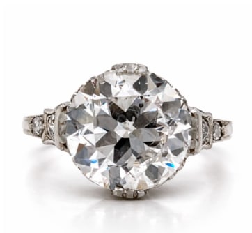 Art Deco Platinum 4.27 Ct. Diamond Engagement Ring (1 of 1)