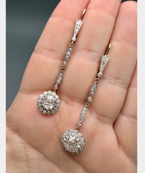 18K & Platinum Top Diamond Earrings (1 of 1)