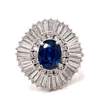 Platinum 2.51 Ct. Sapphire & Diamond Ring (1 of 1)