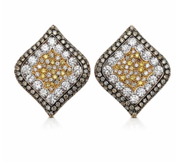 LUCA CARATI 18K Yellow Gold Color Diamond Earrings: 18K Yellow Gold; designer Color Diamond earrings by Luca Carati.