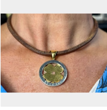 BVLGARI 18K Yellow Gold & Stainless Steel Necklace: 18K Yellow Gold and Stainless Steel; signature Bvlgari link necklace.