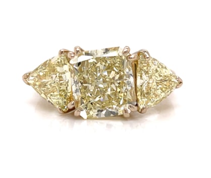 18K White Gold GIA Certified 4.23 Ct. 3-Stone Diamond Ring: 18K White Gold; GIA Certified featuring a 4.23 Ct. 3-stone Diamond layout.