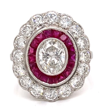 Platinum Diamond & Ruby Ring (1 of 1)