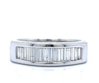 18K White Gold 1.00 Ct. Diamond Anniversary Band: 18K White Gold; Anniversary-style band with 1.00 Ct. of Diamonds.
