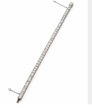 Art Deco Platinum 11.00 Ct. Diamond Tennis Bracelet (1 of 1)