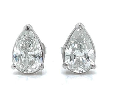 14K White Gold 2.34 Ct. Pear-shaped Diamond Stud Earrings (1 of 1)