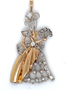 Art Deco Platinum 3.50 Ct. Diamond & Emerald Ring (1 of 1)