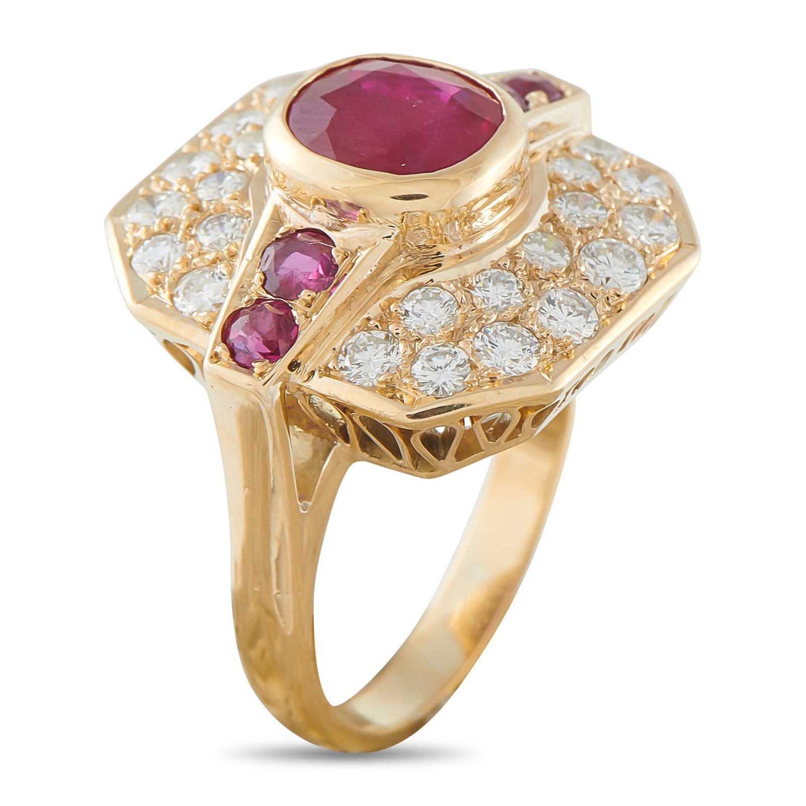 18K Yellow Gold 1.50ct Ruby Art Deco Ring MF34-031726 (1 of 1)