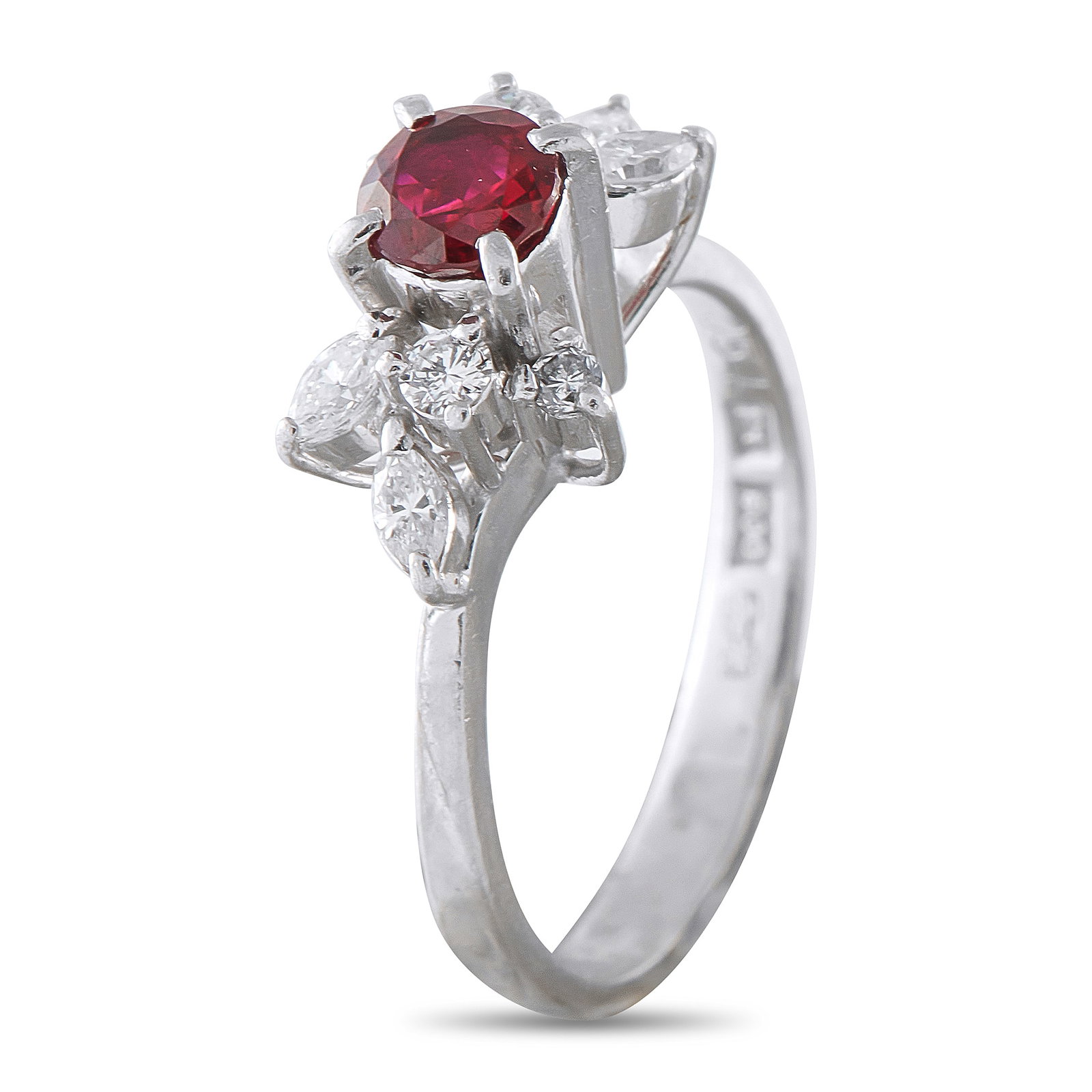Platinum 0.27ct Diamond and Ruby Ring MF26-031626 (1 of 1)