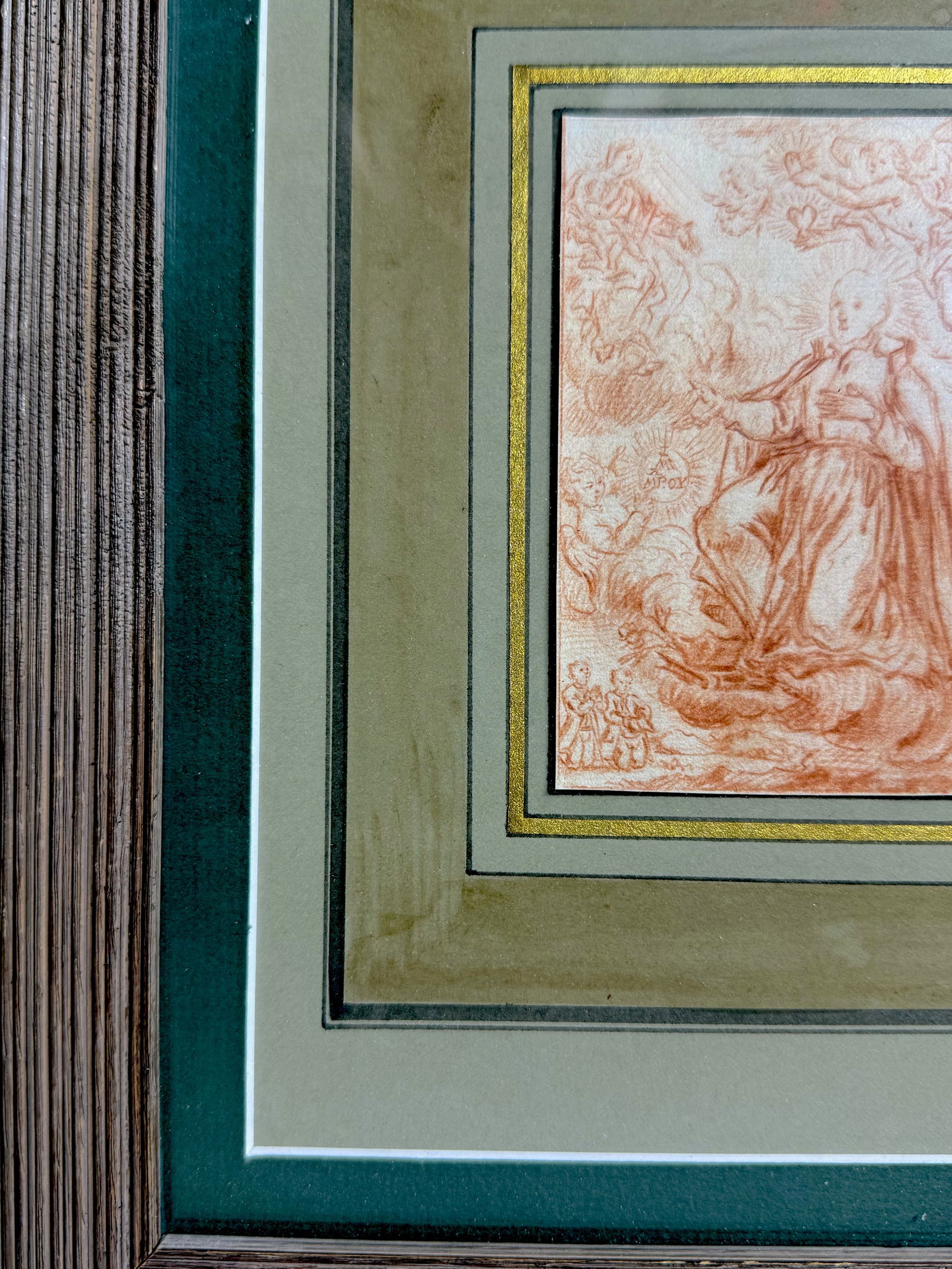 Antique Framed Red Chalk Drawing - 3