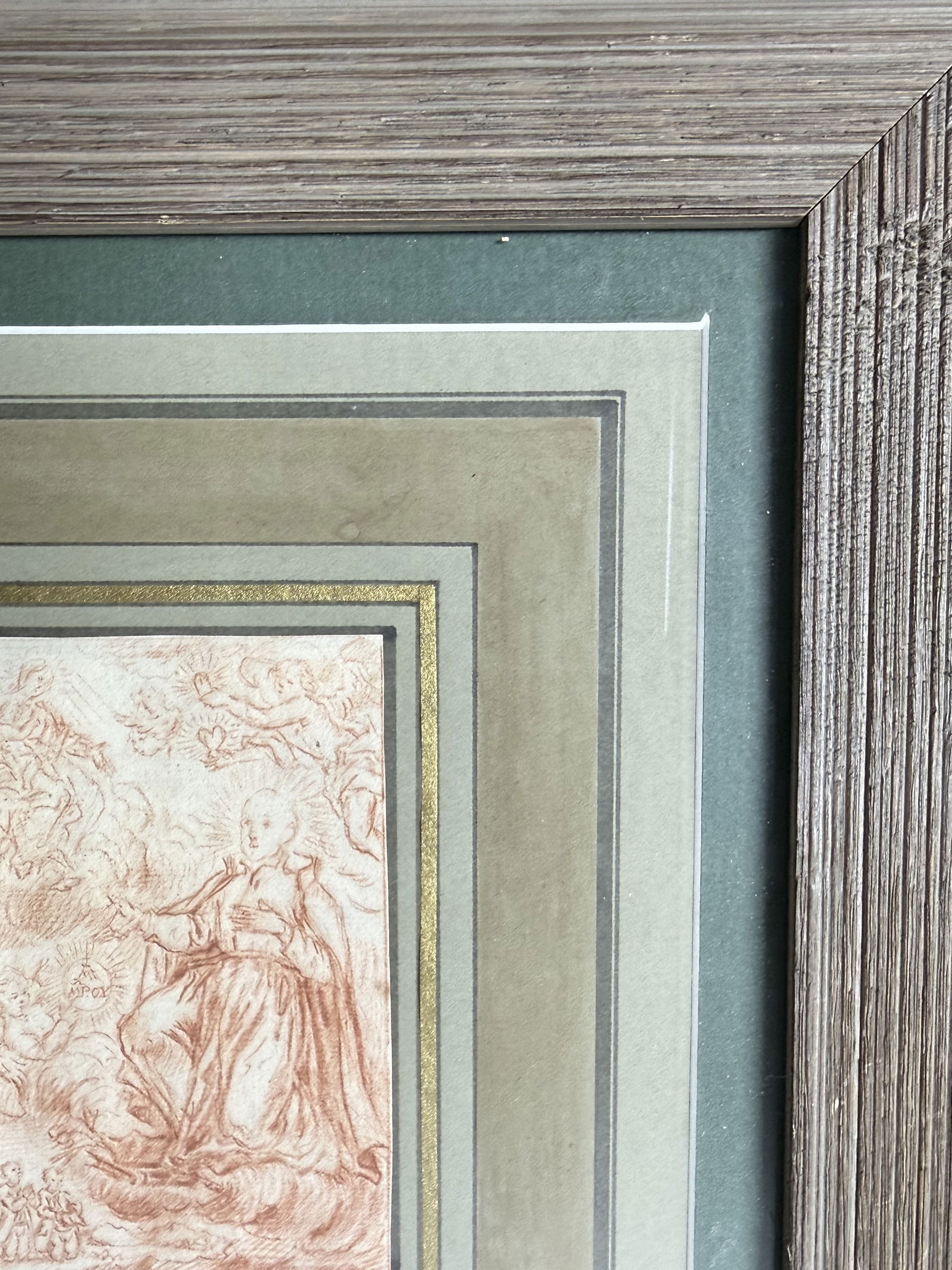 Antique Framed Red Chalk Drawing - 5