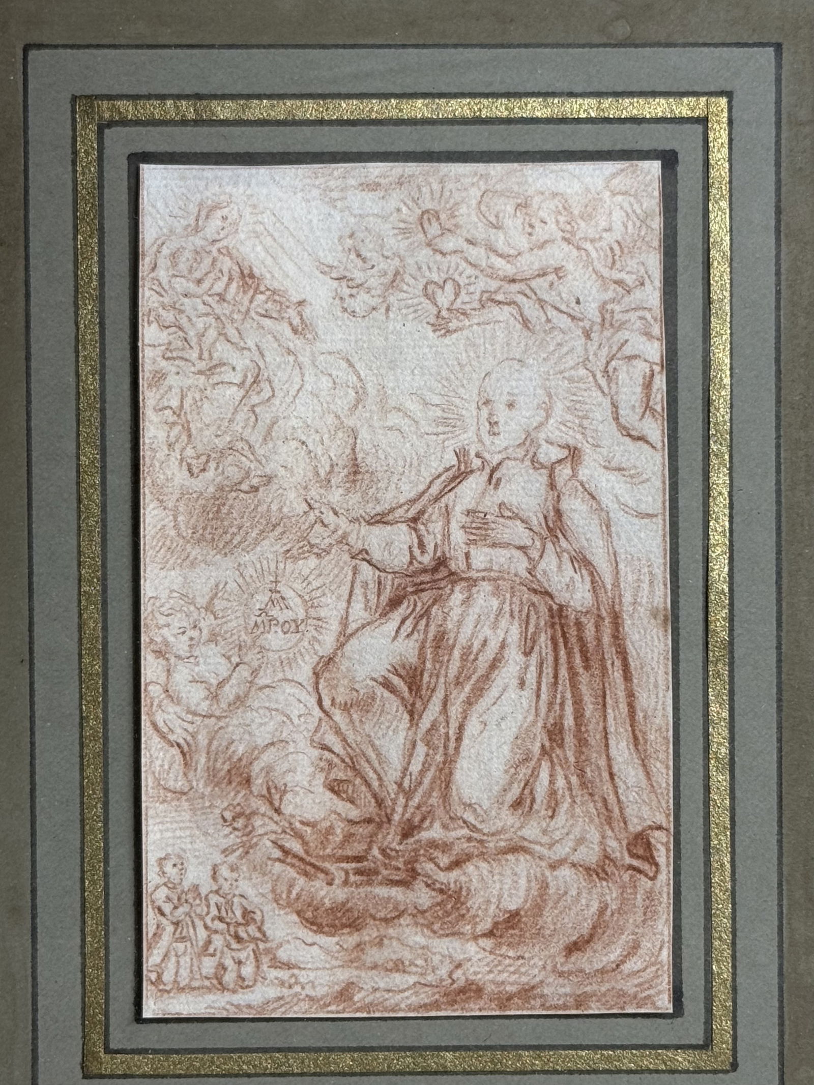 Antique Framed Red Chalk Drawing - 6