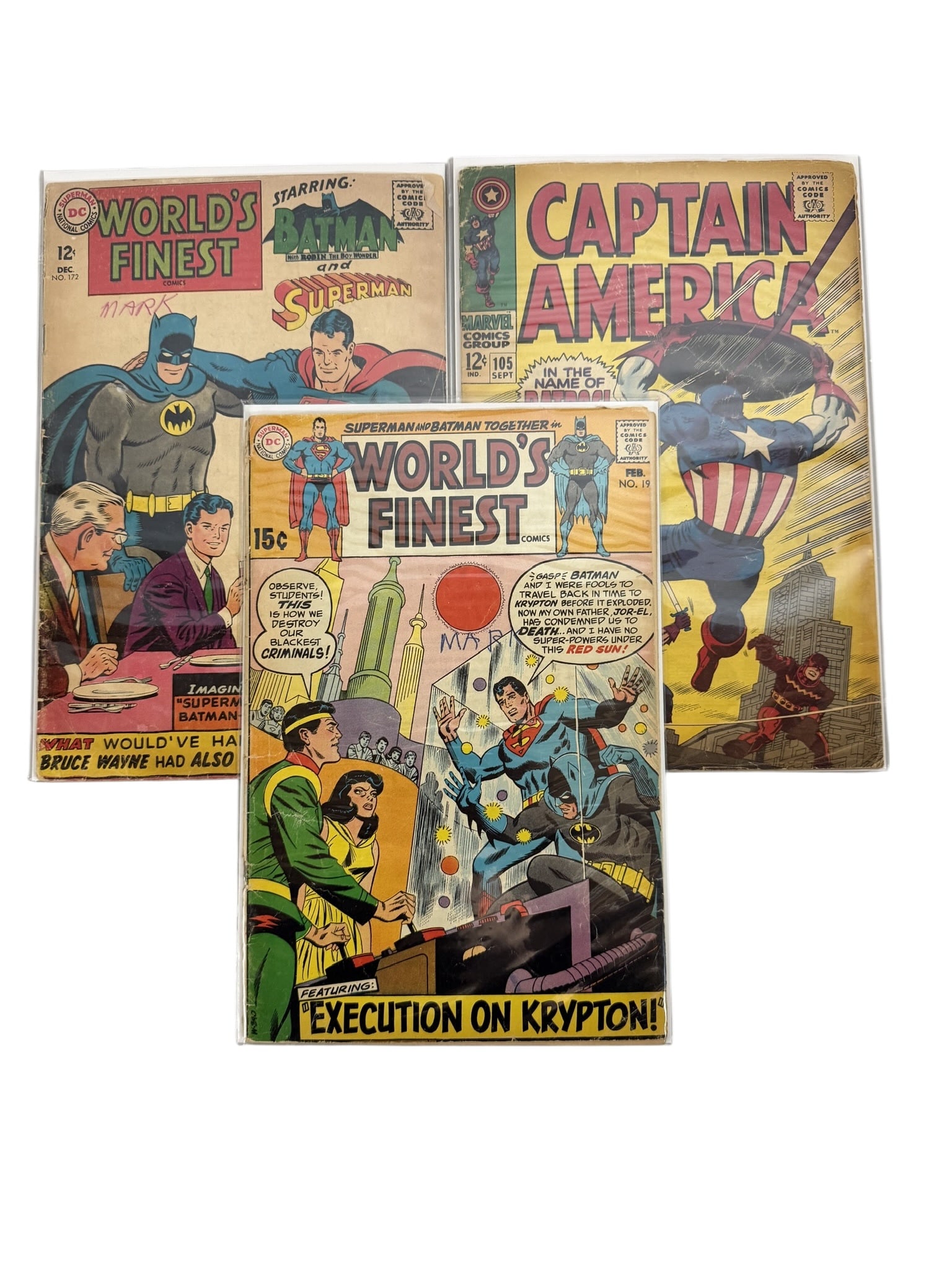 DC & Marvel Bronze Age Comic Books Lot Captain America, World?s Finest (1 of 5)