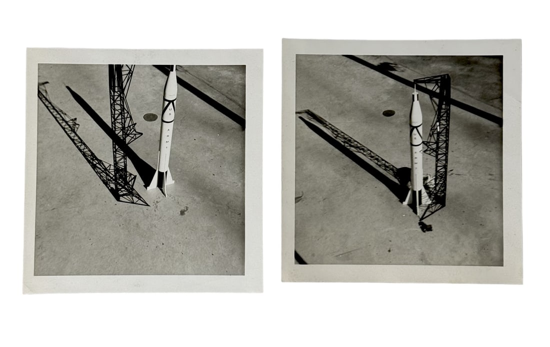 Pair Photo of Early NASA / U.S. Army Rocket Photographs Rocket launched Americas first satellite (1 of 5)