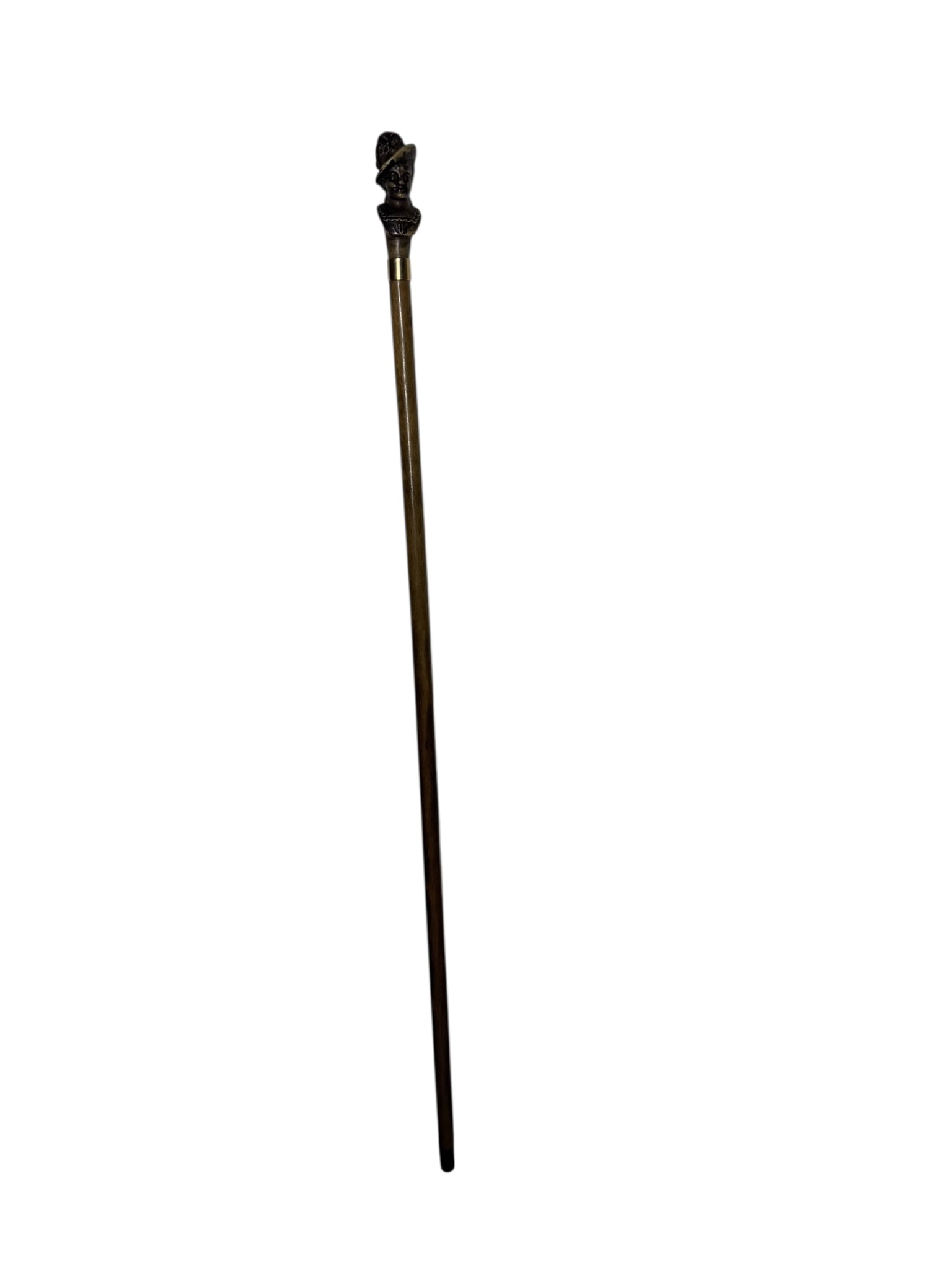 Antique Carved Bust-Handle Walking Cane, 19th Century (1 of 4)