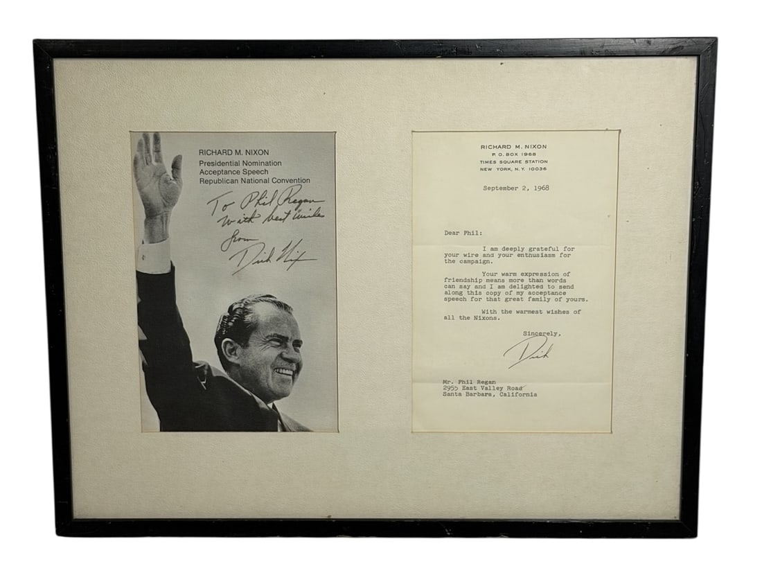 Richard Nixon Signed Campaign Letter & Inscribed Photo ? 1968 (1 of 6)