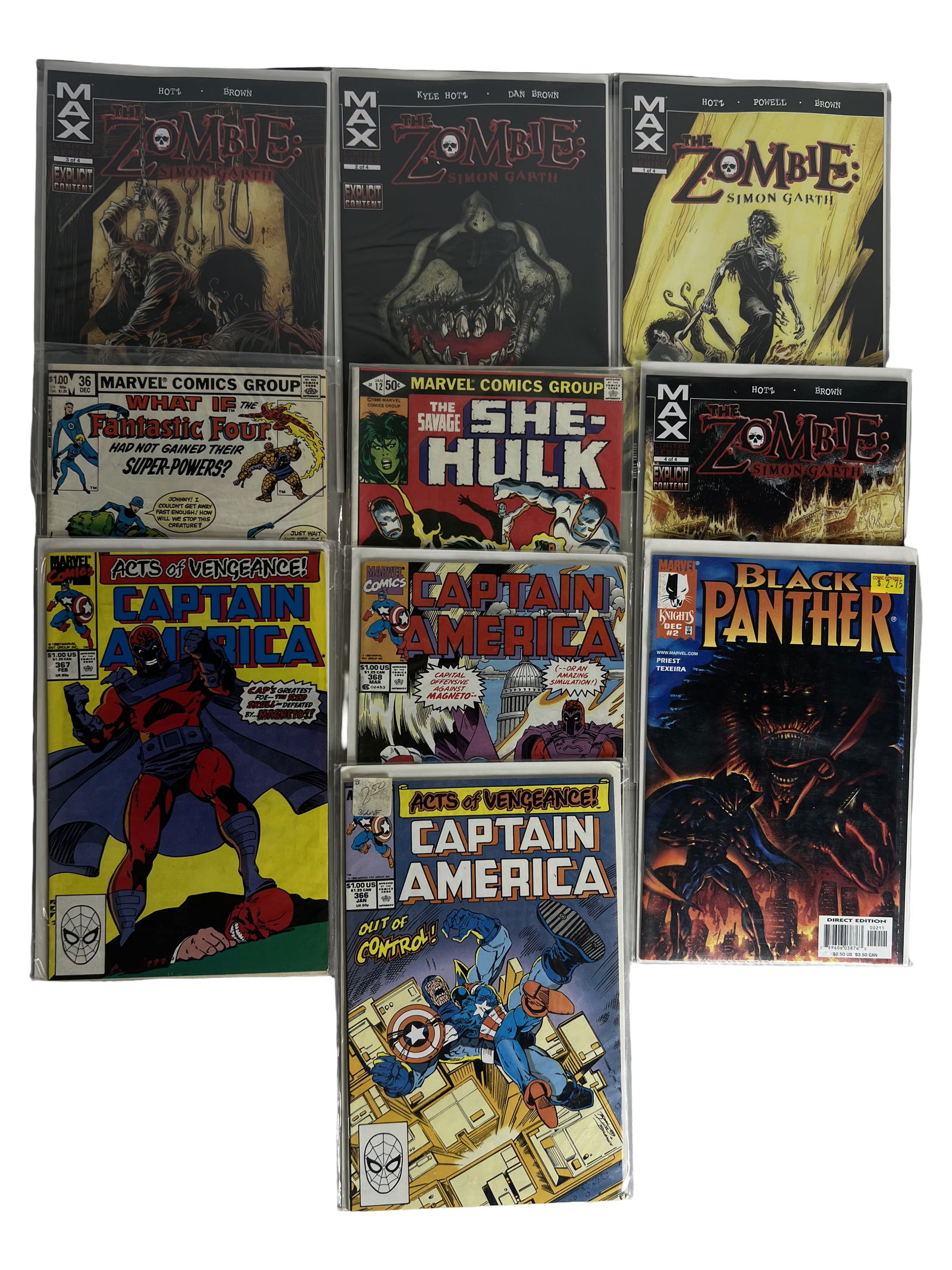 Mixed Comic Books Lot The Zombie, Captain America, Black Panther (10 Issues) (1 of 4)