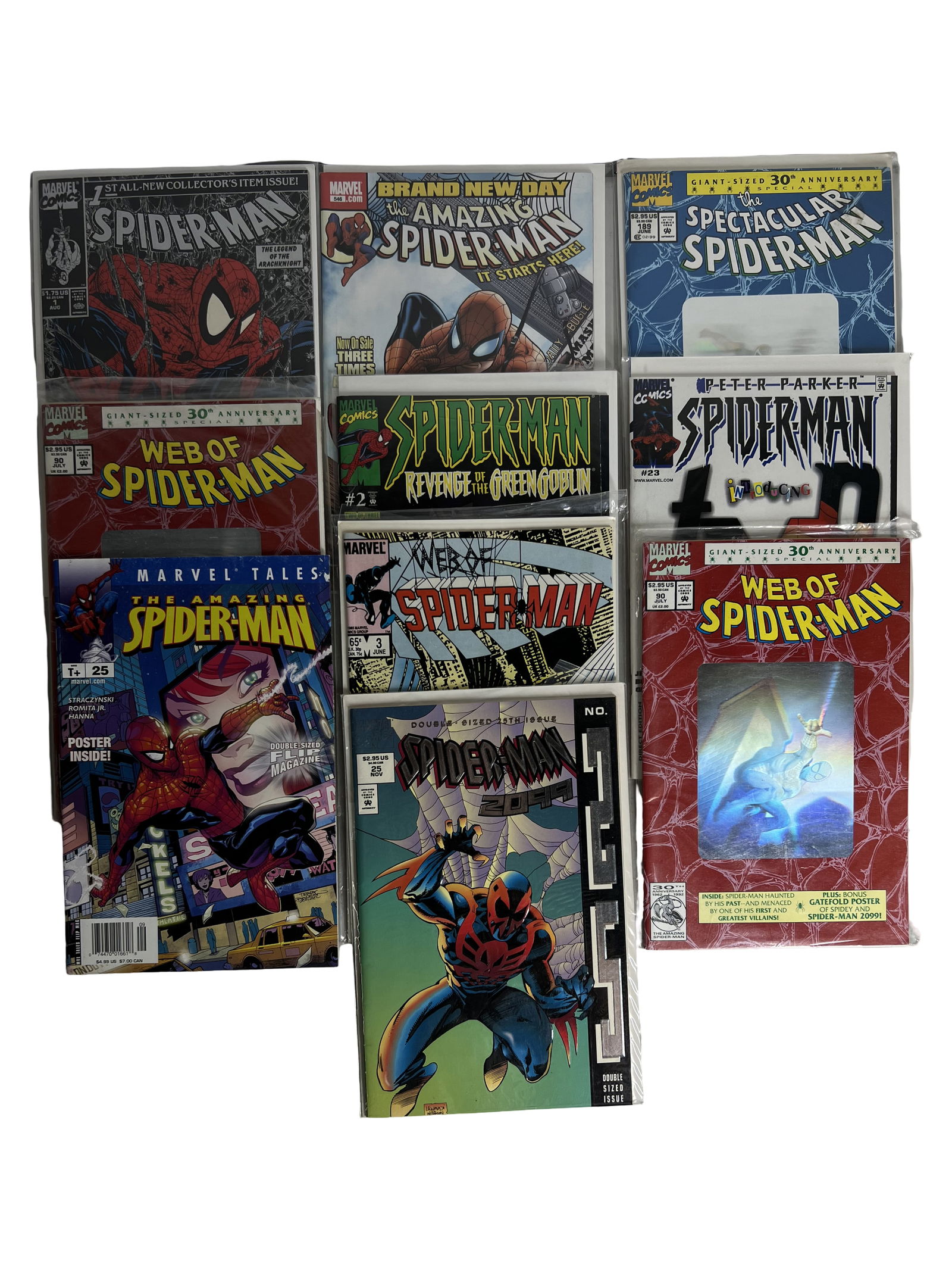 Spider-Man Comic Book Lot Amazing, Web of Spider-Man, Spider-Man 2099 (1 of 5)