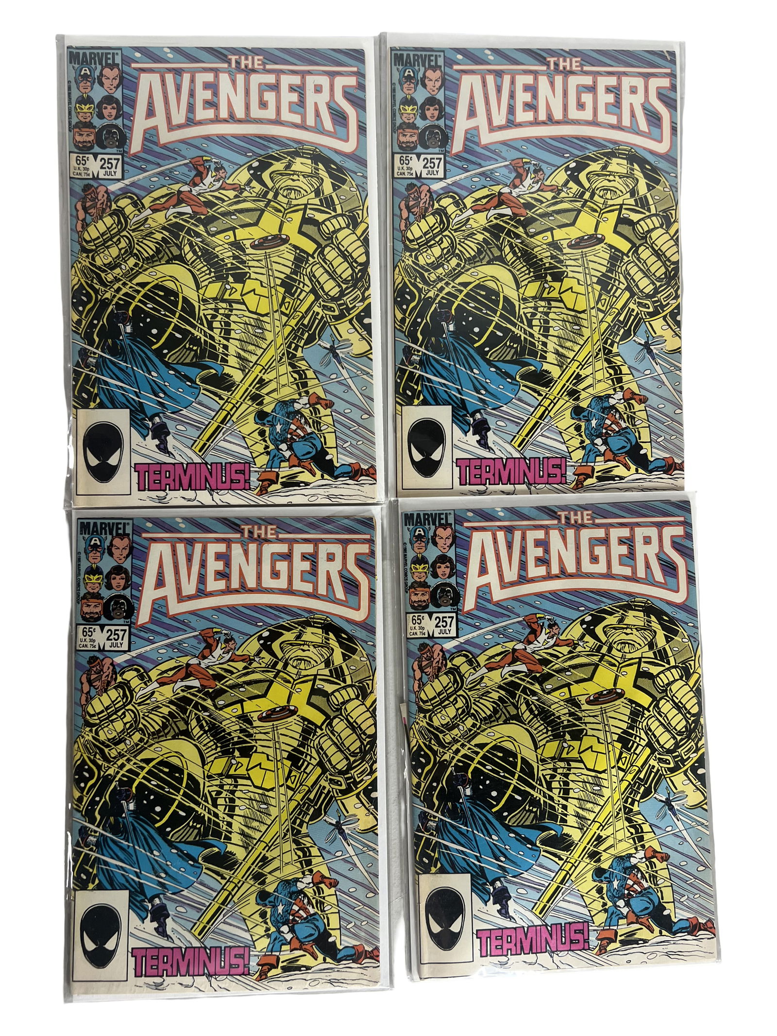 Avengers 257 Comic Book Lot (4 Copies) Marvel Comics Terminus Issue (1 of 5)