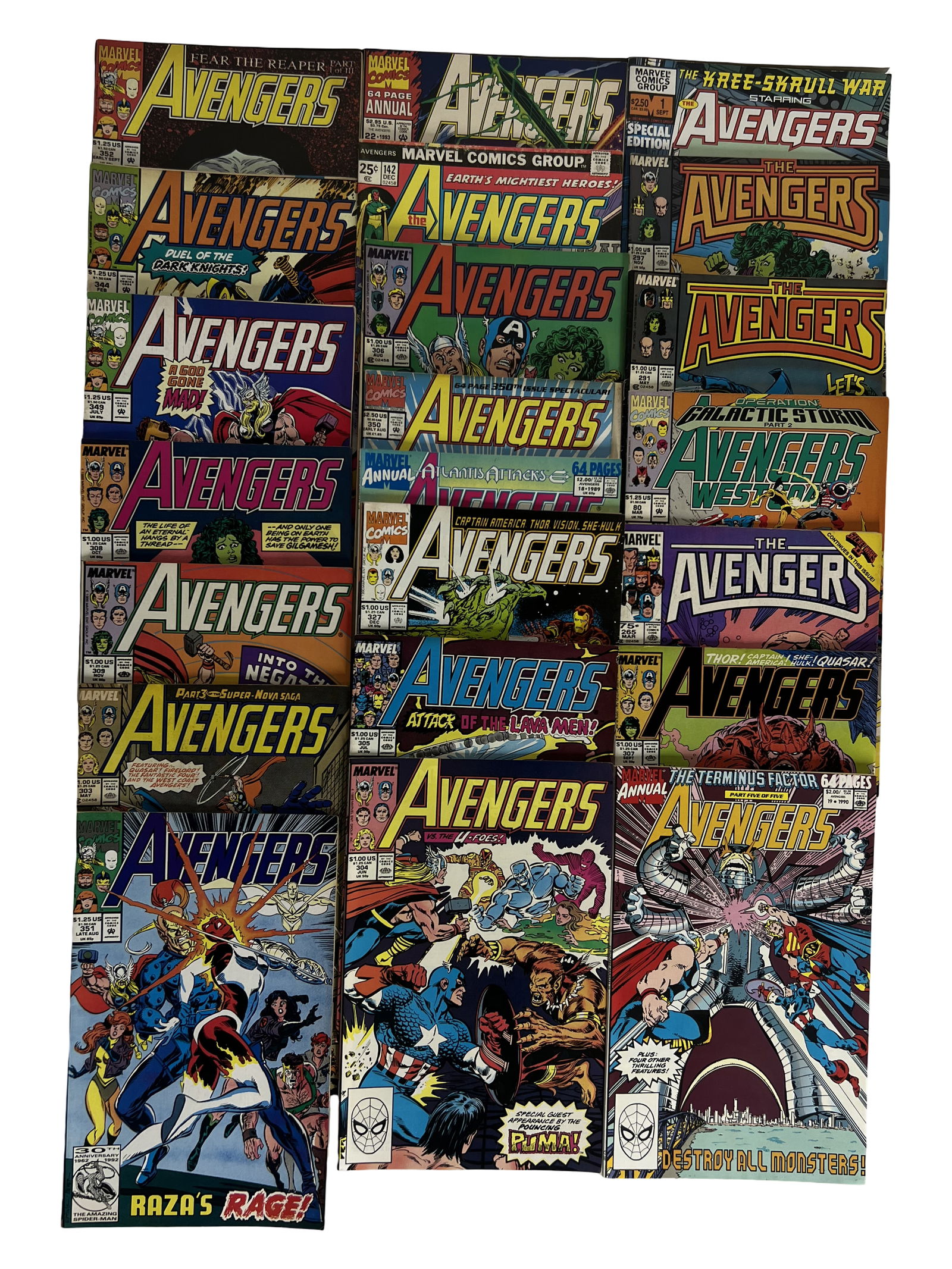 Avengers Comic Book Lot Marvel Comics Mixed Issues, Annuals, West Coast Avengers (1 of 5)