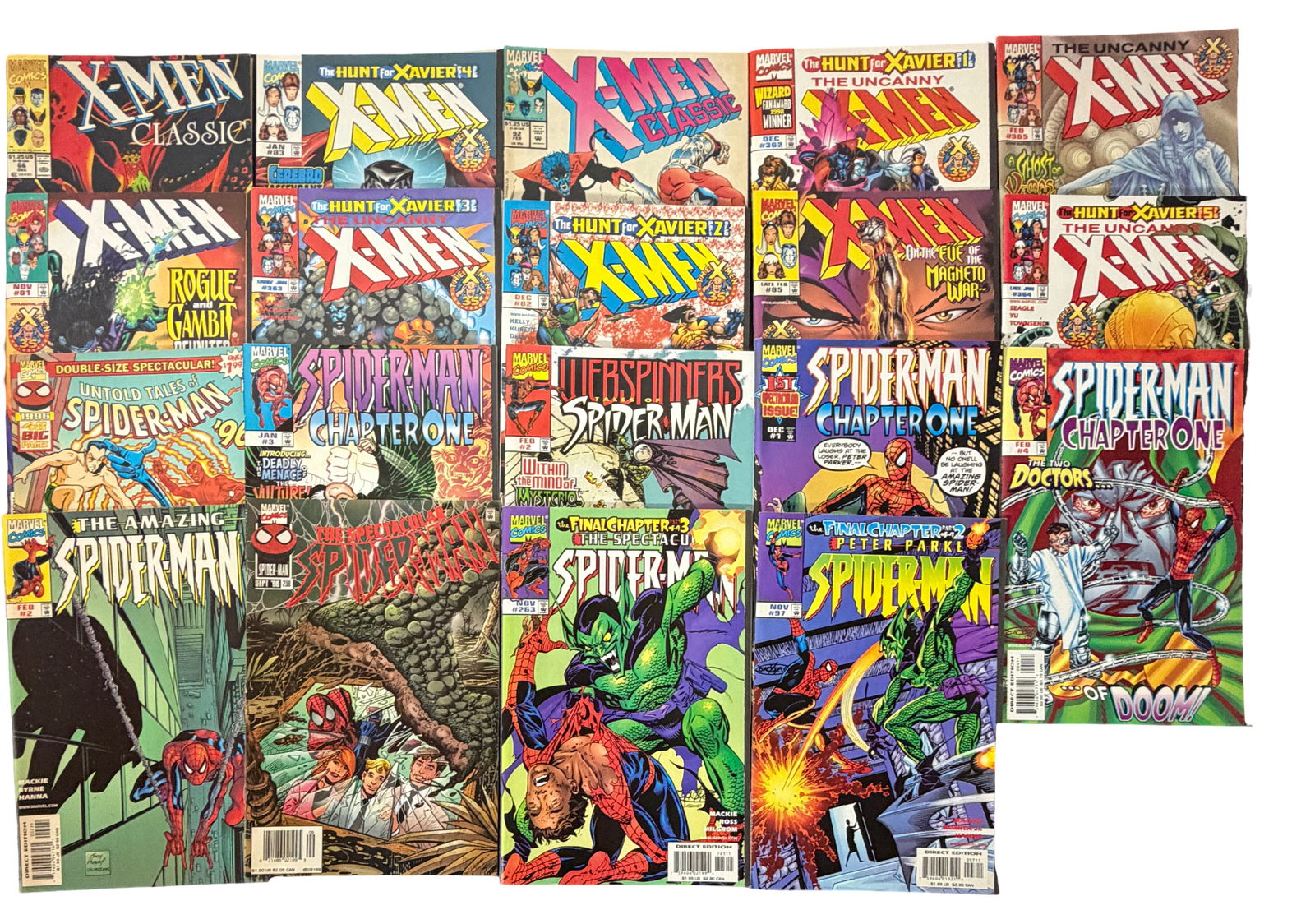 X-Men Spider-Man Comic Lot 1990s Marvel Mix (1 of 4)