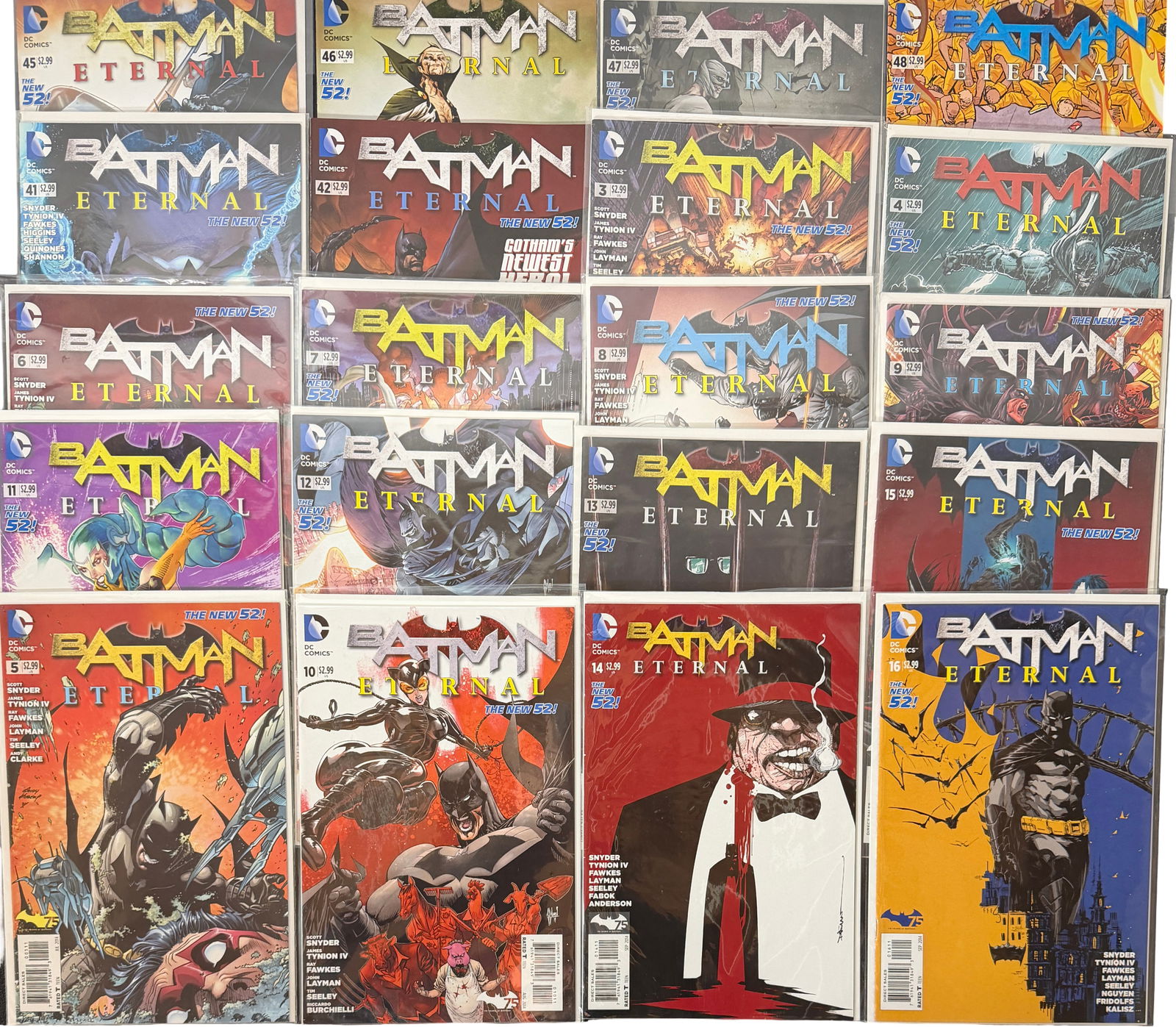 Batman Eternal Comic Lot New 52 Early Issues: Batman Eternal early issue lot including low-number issues from the New 52 run. Higher demand for early issues.
