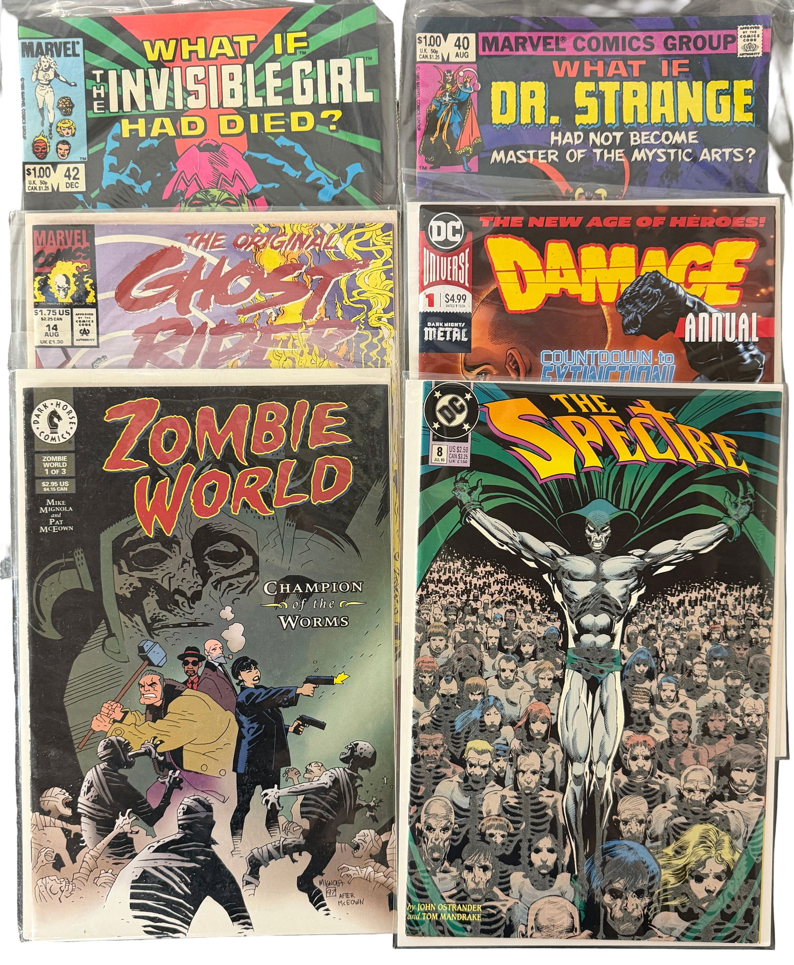 Comic Books What If Ghost Rider, Zombie World Lot: Marvel What If issues, Ghost Rider, and Dark Horse Zombie World 1 (Mike Mignola). Strong cult and key creator appeal.