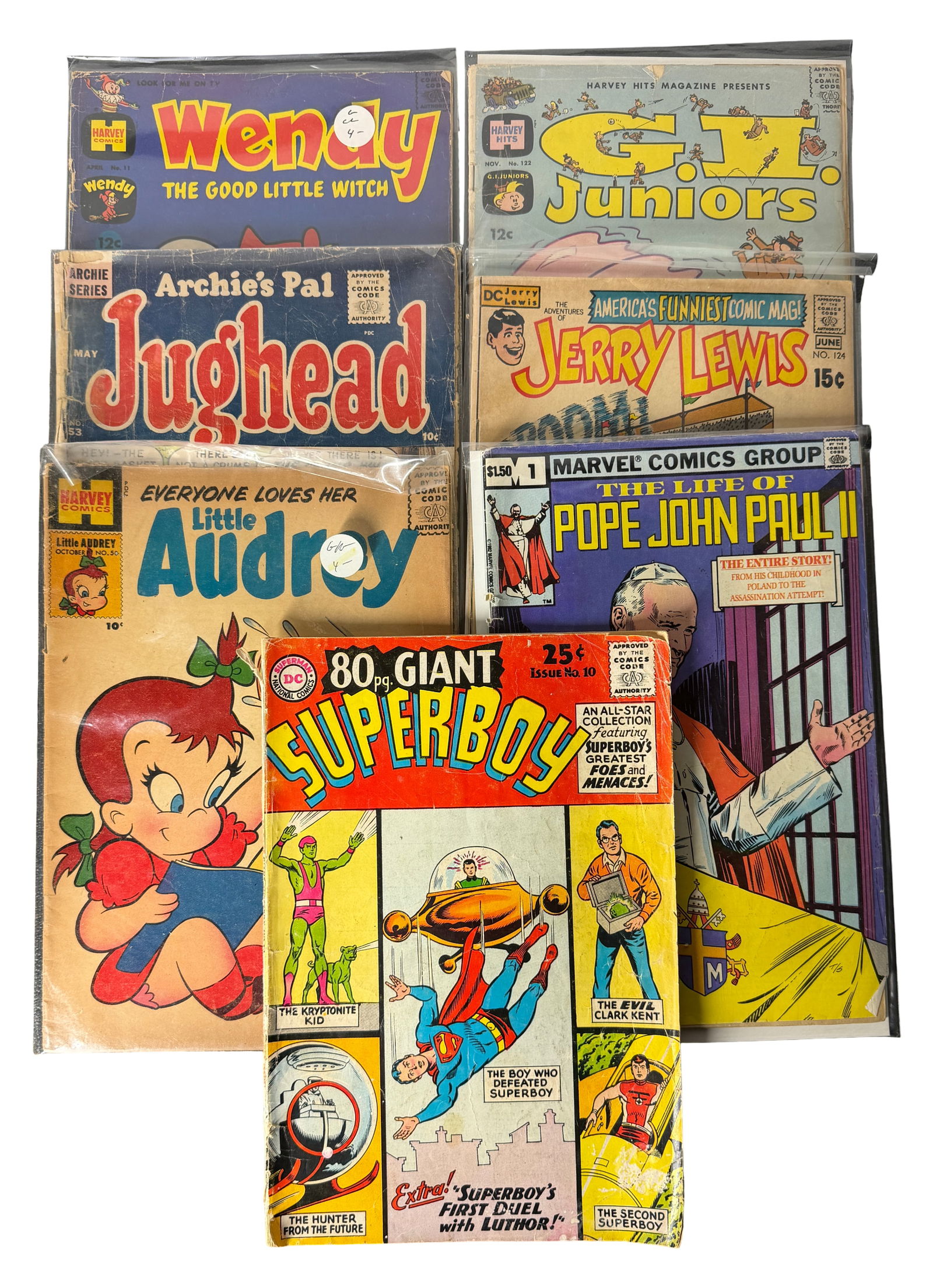 Golden Age Comic Books Kids Lot Superboy Giant, Harvey Comics (1 of 4)