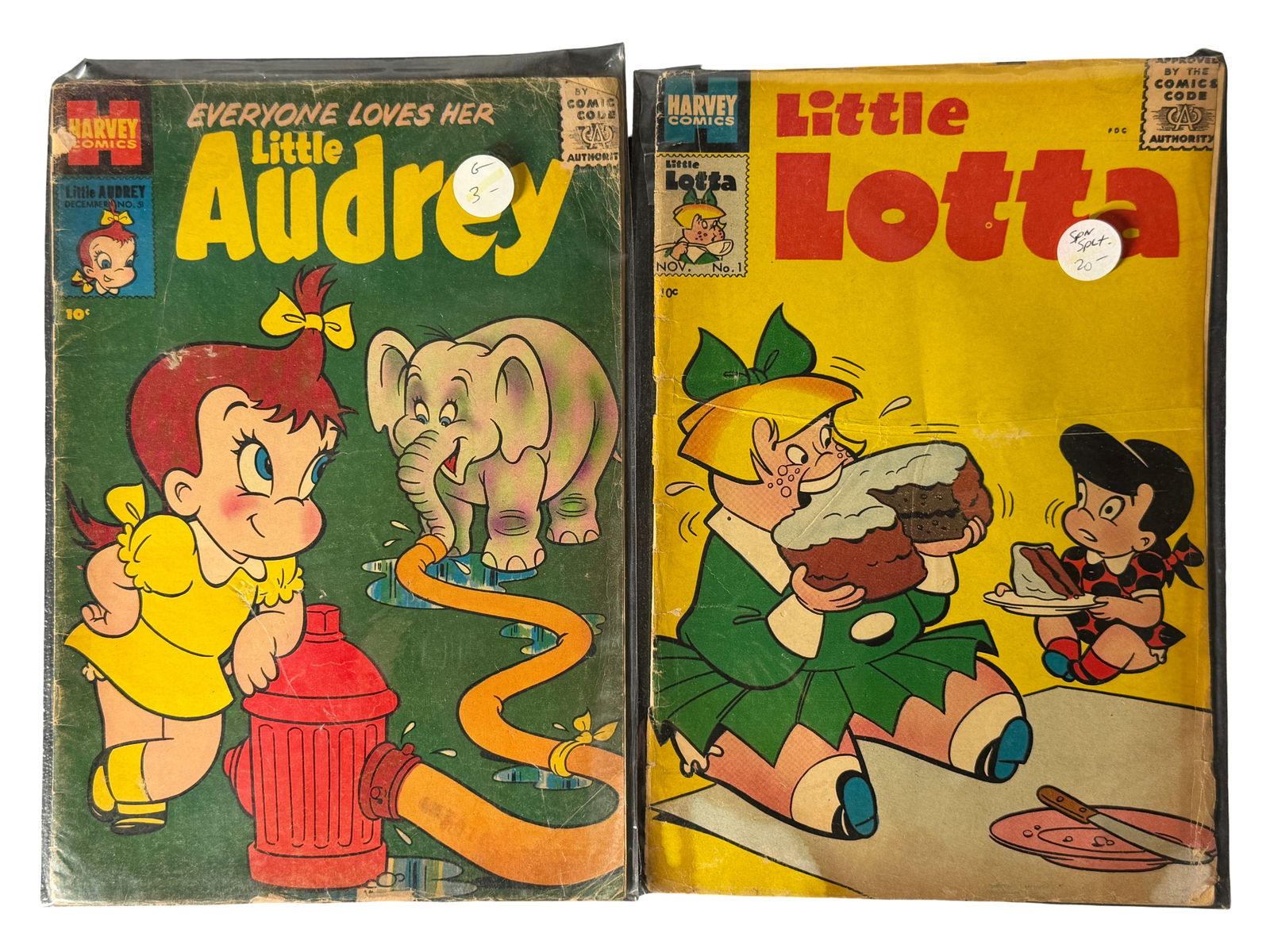 Comic Book Lot Little Audrey Little Lotta: Vintage Harvey Comics featuring Little Audrey and Little Lotta. Mid-century children's comics with strong collector nostalgia.