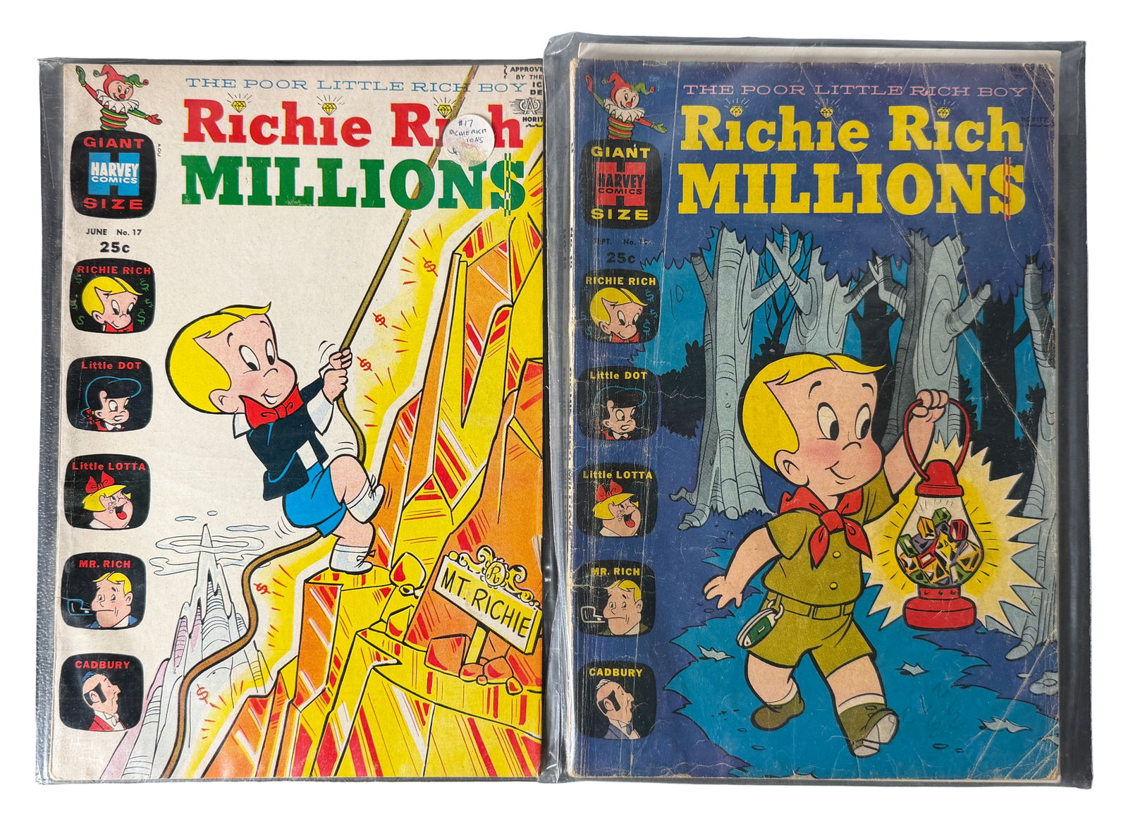 Comic Book Lot Richie Rich Millions (Giant Size): Two Richie Rich Millions Giant Size issues featuring key Harvey Comics flagship character.