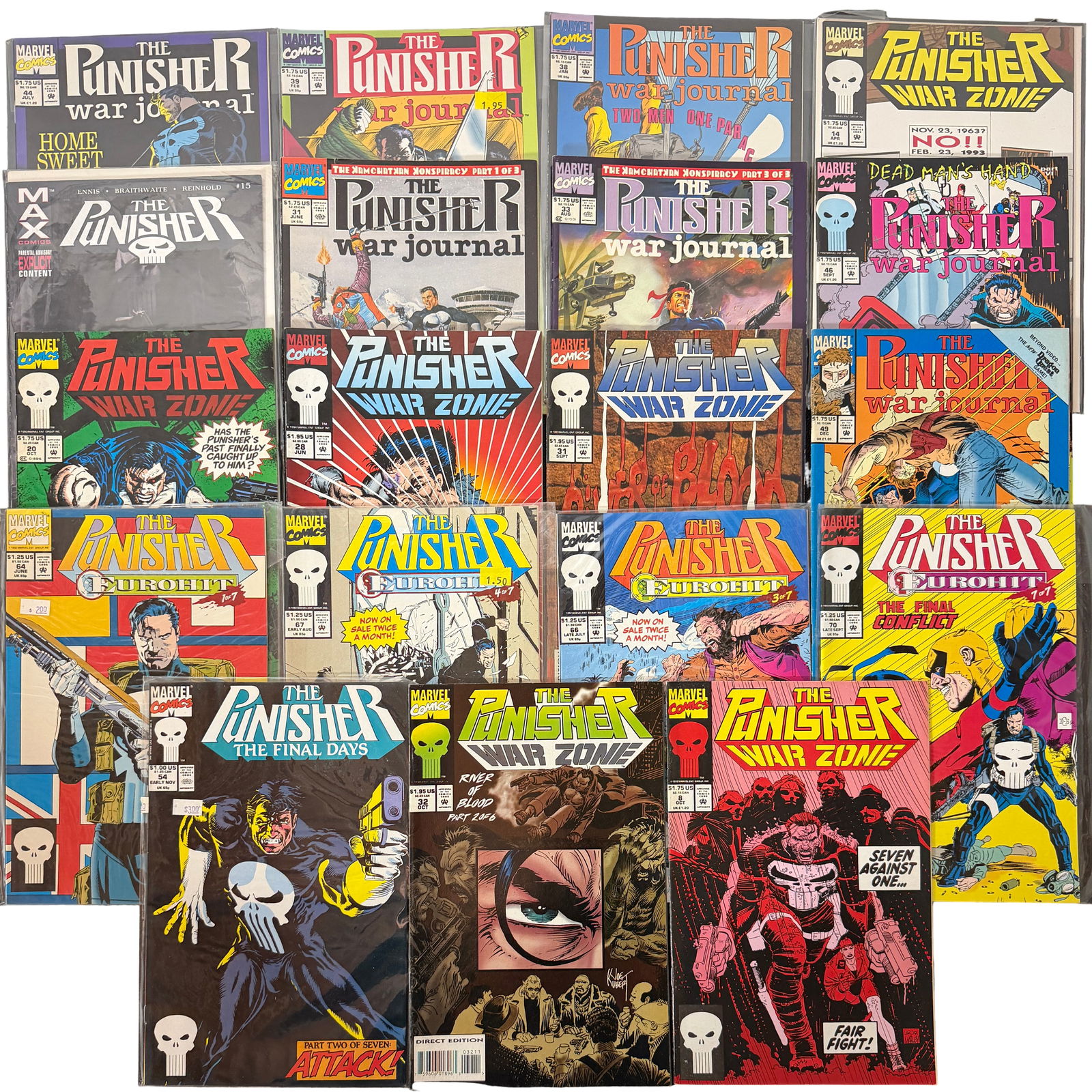 Comic Book Lot Punisher Mixed Series: Additional Punisher comics including War Journal and limited series arcs.