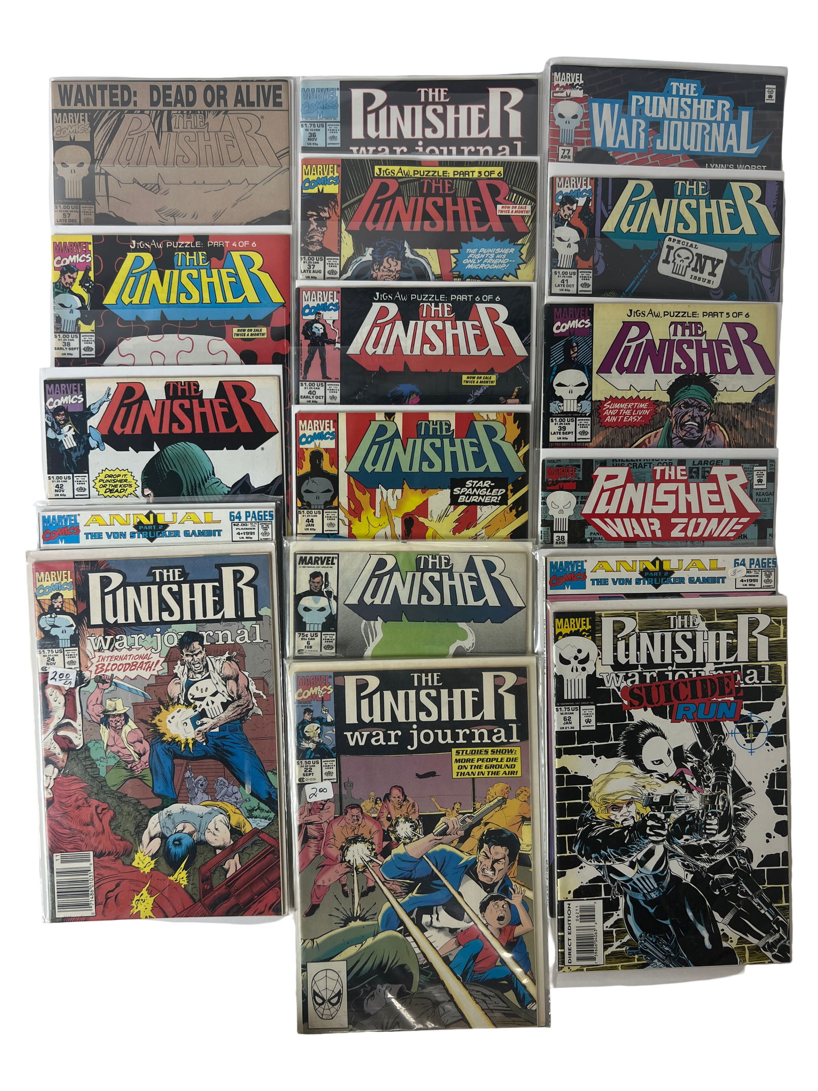 Punisher Comic Book Lot Mixed Series: Marvel Comics
