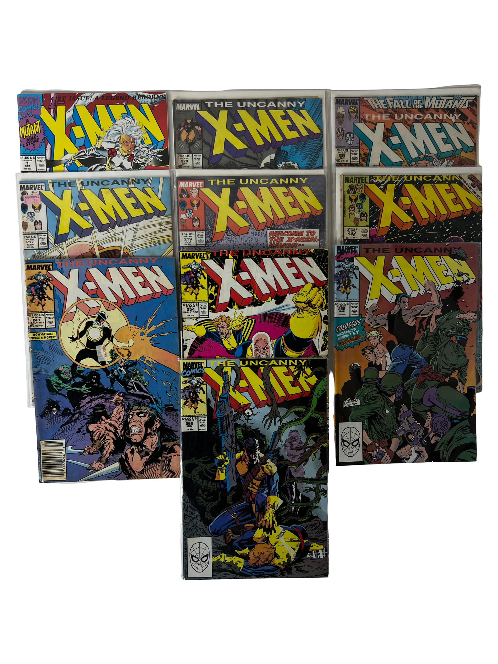 Uncanny X-Men Run (Late 80s/90s): Multiple Uncanny X-Men issues including Fall of Mutants era.